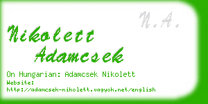 nikolett adamcsek business card